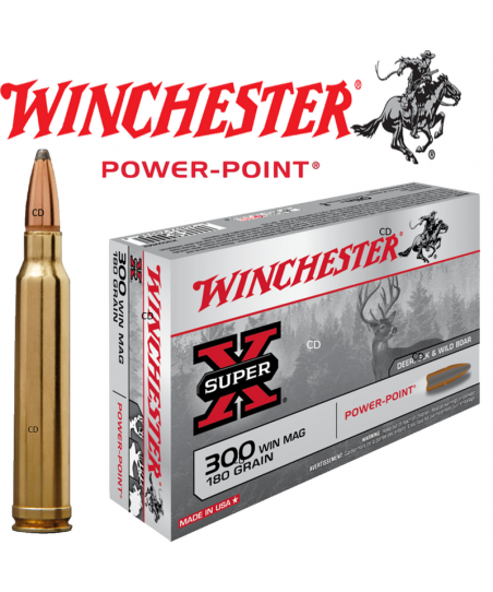 Balles Winchester Super X Power Point 300 Win Mag 180 Grains Par 20