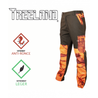 Pantalon Homme Treeland Nano Ripstop Camo Orange Et Marron T582