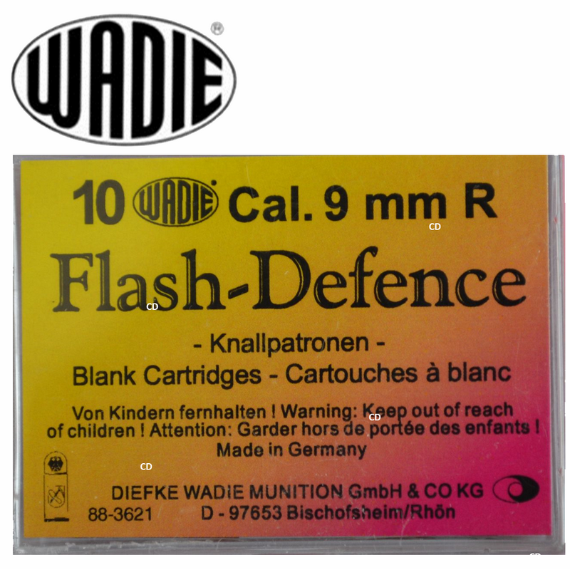 Cartouches Wadie 9mm/380 Flash Défense A Blanc Par 10