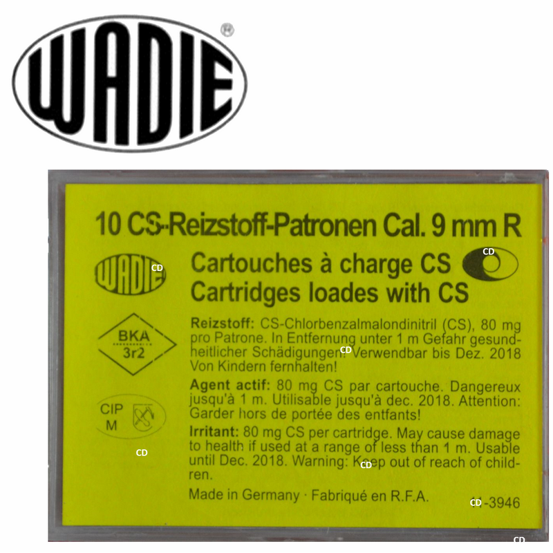 Cartouches Wadie 9mm/380 CS A Gaz RK Par 10