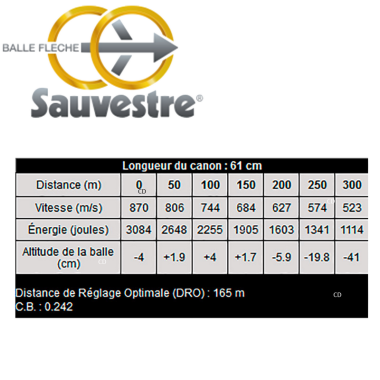 Balles Flèche Sauvestre F.I.P Battue 270 Win 126 Grains Par 20