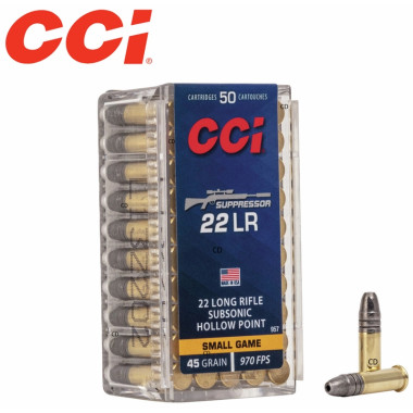 Munitions CCI 22 LR Small Game Suppressor HP Par 50